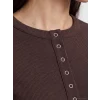 LCW EVERYDAY Kahverengi Bisiklet Yaka Kadın Body
