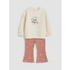 LCW baby Ekru Çiçekli Kız Bebek Takım