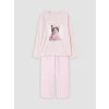 LCW Kids Pembe Baskılı Kız Çocuk Pijama Takımı