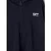 LCW Kids Lacivert Kapüşonlu Baskılı Erkek Çocuk Fermuarlı Sweatshirt