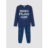 LCW Kids Lacivert Bisiklet Yaka Erkek Çocuk Pijama Takım