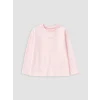 LCW Kids Pembe Bisiklet Yaka Nakışlı Kız Çocuk Tişört