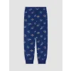 LCW Kids Lacivert Bisiklet Yaka Baskılı Erkek Çocuk Pijama Takım