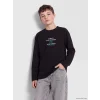 LCW Kids Siyah Bisiklet Yaka Baskılı Erkek Çocuk Tişört