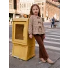 LCW Kids Kahverengi Ekose Kız Çocuk Takım
