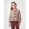 LCW Kids Kahverengi Ekose Kız Çocuk Takım