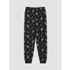 LCW Kids Siyah Bisiklet Yaka Baskılı Erkek Çocuk Pijama Takım