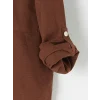 LCW Kids Kahverengi Keten Karışımlı Erkek Çocuk Gömlek