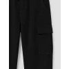 LCW Kids Siyah Erkek Çocuk Beli Lastikli Jogger Kargo Pantolon