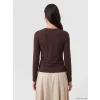 LCW EVERYDAY Kahverengi Bisiklet Yaka Soft Touch Kadın Tişört