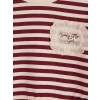 LCW Kids Bordo Fırfırlı Çizgili Kız Çocuk Sweatshirt