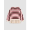 LCW Kids Bordo Fırfırlı Çizgili Kız Çocuk Sweatshirt