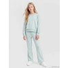 LCW Kids Yeşil New York Baskılı Kız Çocuk Soft Touch Eşofman Takım