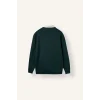Defacto E6523AXGN1051 Yeşil Boxy Fıt Polo Yaka Sweatshirt