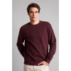 Defacto E8339AXBR464 Bordo Pamuklu Regular Fit Basic Sweatshirt
