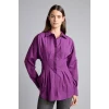 Defacto G8610AXPR201 Mor %100 Pamuk Fıtted Poplin Gömlek