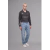 Defacto H4884AXAR216 Antrasit Boxy Fıt Polo Yaka Baskılı Sweatshirt