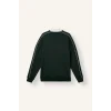 Defacto F0116AXGN852 Yeşil Boxy Fıt Polo Yaka Baskılı Sweatshirt