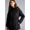 Defacto H3827AXBK81 Siyah Regular Fit Su İtici Kapüşonlu Kapitone Fermuarlı Mont