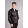 Defacto Y5367AZBK27 Siyah Su Geçirmez Slim Fit Kolej Yaka Ribanalı Fermuarlı Suni Deri Bomber Mont