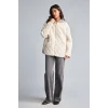 Defacto H3828AXER219 Ekru Regular Fit Su İtici Kapüşonlu Kapitone Mont