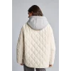 Defacto H3828AXER219 Ekru Regular Fit Su İtici Kapüşonlu Kapitone Mont
