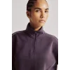 Defacto H4537AXPR467 Mor Ultra Yumuşak Standart Fit Yarım Fermuarlı Biyeli Dik Yaka Modal Sporcu Basic Sweatshirt