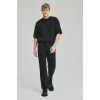 Defacto I6062AXNM40 Siyah Straight Fıt Normal Bel Boru Paça Jean Pantolon