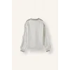 Defacto H4884AXGR369 Gri Boxy Fıt Polo Yaka Baskılı Sweatshırt