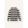 Defacto E8440AXBN337 Kahve Boxy Fıt Polo Yaka Çizgili Waffle Sweatshirt