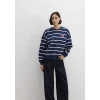 Mavi 1S10456-84634 Çizgili Lacivert Sweatshirt
