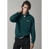 Mavi 0S10613-90366 Mavi Patch Nakışlı Yarı Fermuarlı Yeşil Sweatshirt