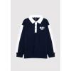 Mavi 6S10185-84371 Mavi Logo Baskılı Lacivert Polo Sweatshirt