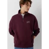 Mavi 0S10208-70434 Mavi Logo Baskılı Yarı Fermuarlı Bordo Sweatshirt