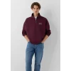 Mavi 0S10208-70434 Mavi Logo Baskılı Yarı Fermuarlı Bordo Sweatshirt
