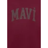 Mavi 6S10143-70394 Mavi Logo Baskılı Kapüşonlu Bordo Sweatshirt