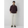 Mavi 0S20027-70223 Yarı Fermuarlı Bordo Sweatshirt