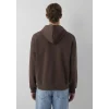 Mavi 0S10646-71603 Mavi Logo Baskılı Kapüşonlu Kahverengi Sweatshirt