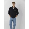 Mavi 0S10655-900 Mavi Logo Baskılı Fermuarlı Siyah Sweatshirt