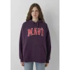 Mavi 1600361-70635 Mavi Logo Baskılı Kapüşonlu Mor Sweatshirt