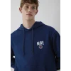 Mavi 0S10656-89353 Mavi Logo Baskılı Kapüşonlu Lacivert Sweatshirt