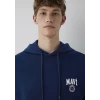 Mavi 0S10656-89353 Mavi Logo Baskılı Kapüşonlu Lacivert Sweatshirt