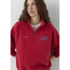 Mavi 1S10373-88631 Mavi Logo Yarı Fermuarlı Kırmızı Sweatshirt