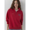 Mavi 1S10373-88631 Mavi Logo Yarı Fermuarlı Kırmızı Sweatshirt