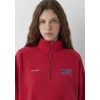 Mavi 1S10373-88631 Mavi Logo Yarı Fermuarlı Kırmızı Sweatshirt