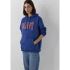 Mavi 1600361-70758 Mavi Logo Baskılı Kapüşonlu Lacivert Sweatshirt