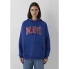 Mavi 1600361-70758 Mavi Logo Baskılı Kapüşonlu Lacivert Sweatshirt