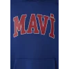 Mavi 1600361-70758 Mavi Logo Baskılı Kapüşonlu Lacivert Sweatshirt