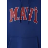 Mavi 1600361-70758 Mavi Logo Baskılı Kapüşonlu Lacivert Sweatshirt