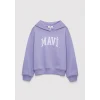 Mavi 7S10147-70557 Mavi Logo Baskılı Kapüşonlu Mor Sweatshirt